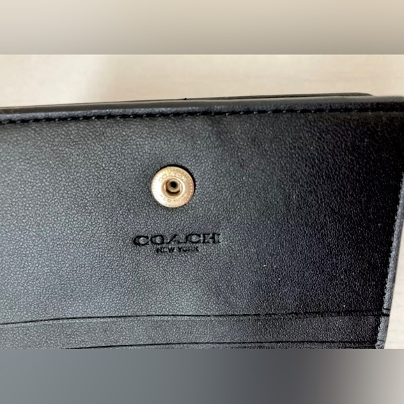 coach Snap Card Case Wallet With Disco Star Print Black Multi - Picture 7 of 8